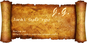 Janki György névjegykártya
