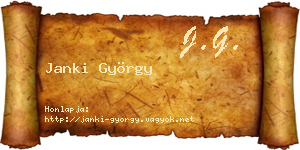 Janki György névjegykártya